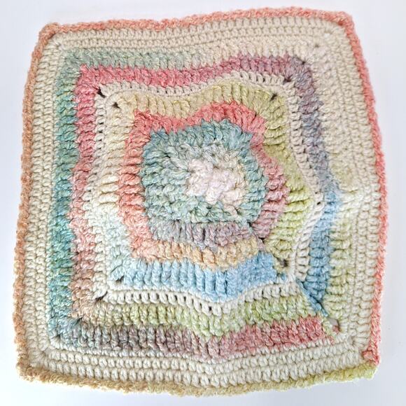 Crochet Unicorn Lovey Security Blanket Handmade Pastel Rainbow Baby Plush 16" - Picture 3 of 11